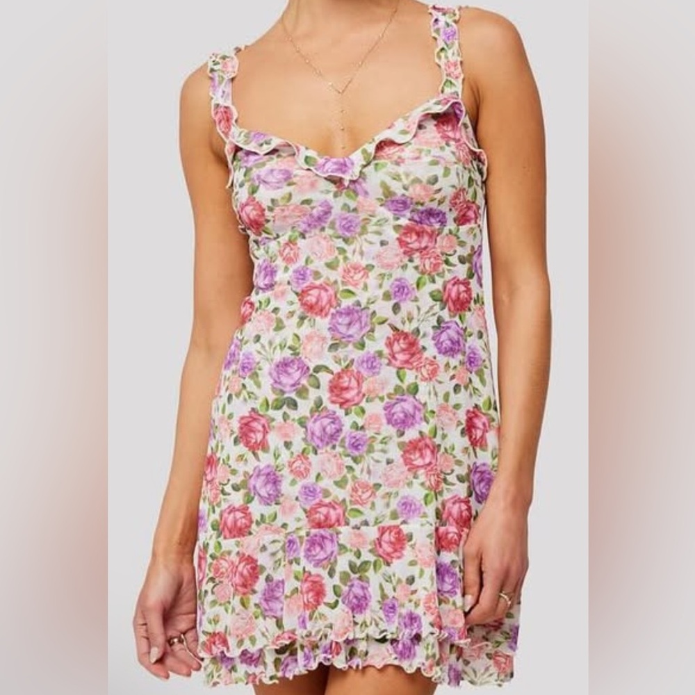 RESA Vintage Floral Ruffle Mini Dress